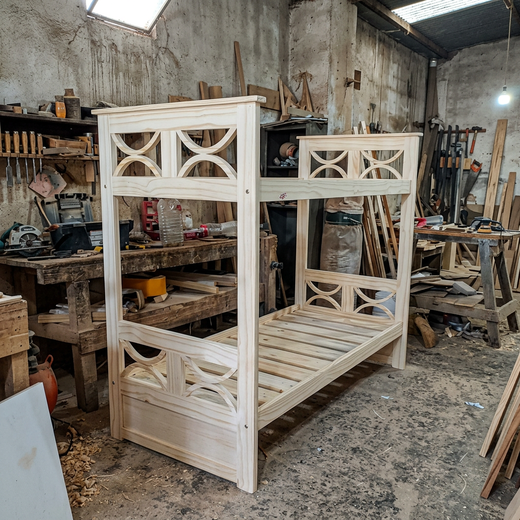 Cama cucheta — mueble a medida de madera maciza